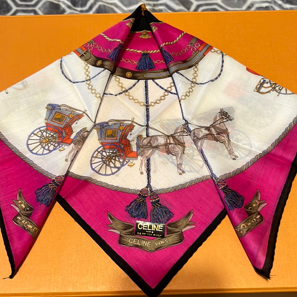 New Authentic Celine Handkerchief Mini ScarfBandana